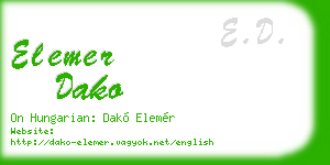 elemer dako business card